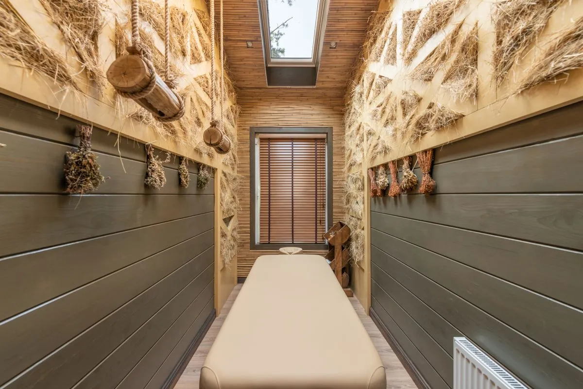 A quiet wellness room with soft natural light